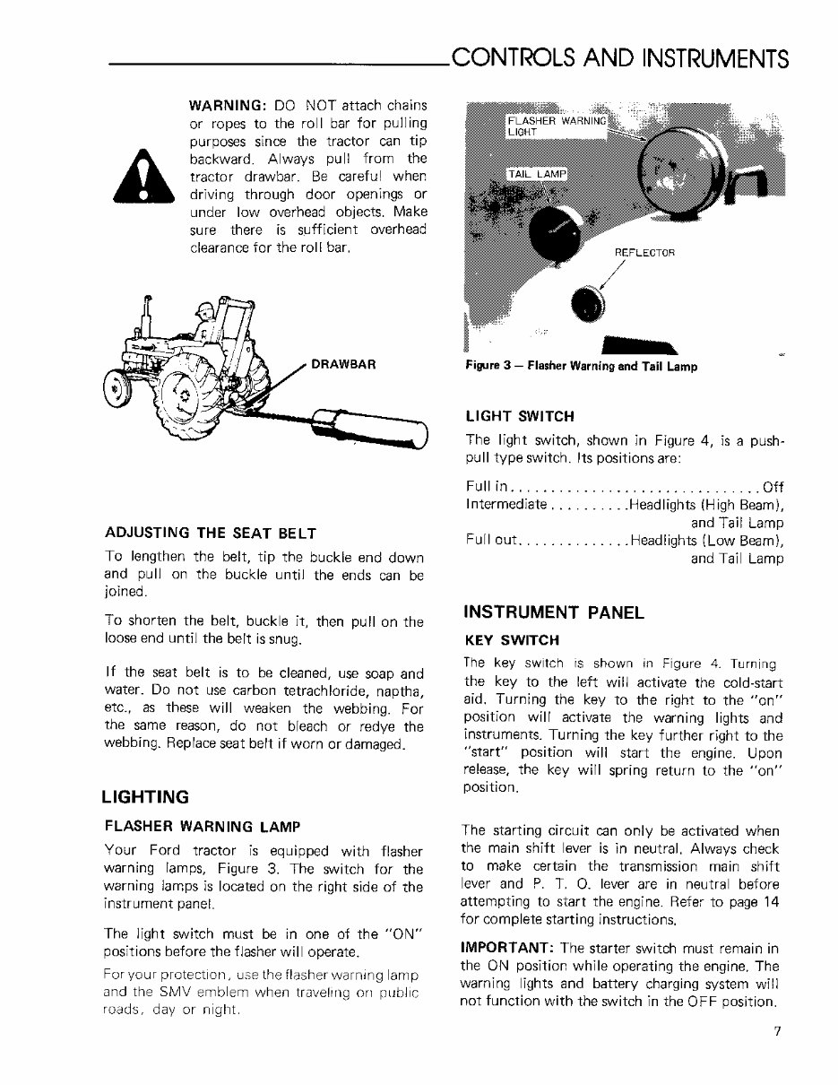 FORD New Holland 1910 Tractor Operators Manual