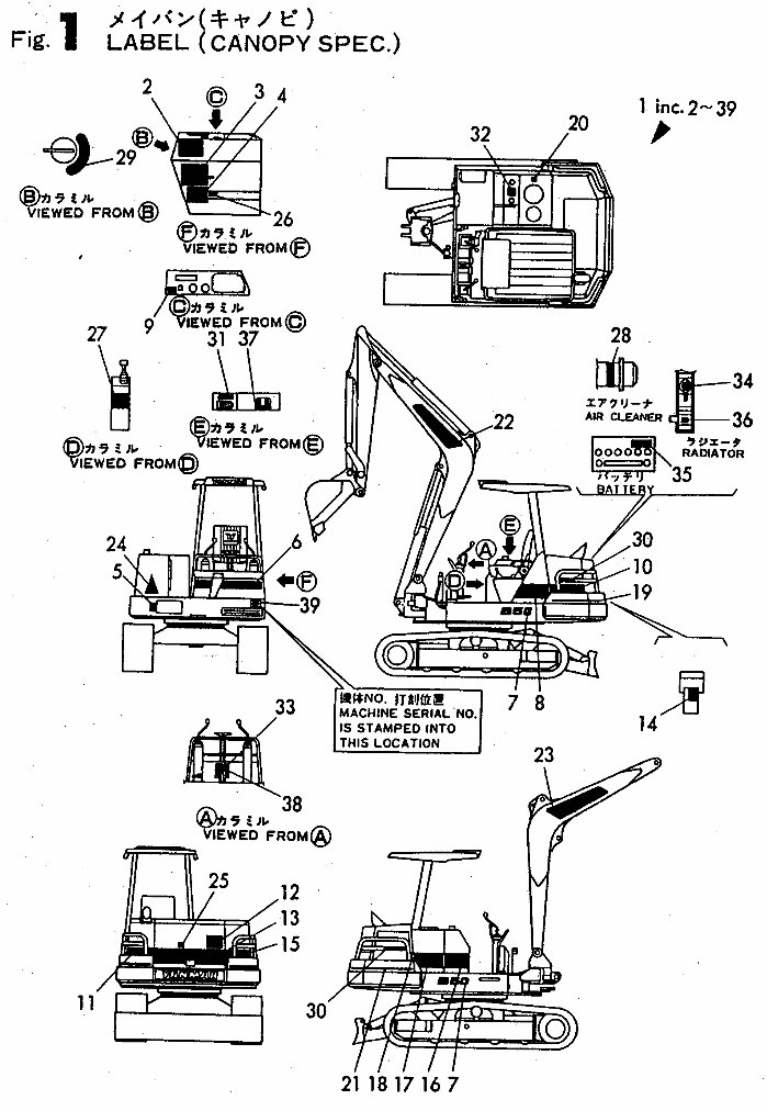 Yanmar Crawler Backhoe B50 Parts Catalog Manual