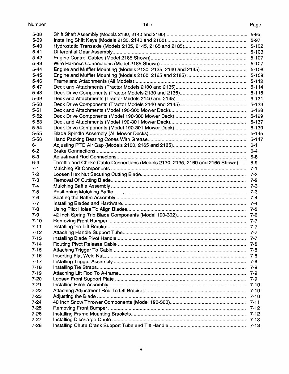 Cub Cadet Series 2000 Tractors Service Manual
