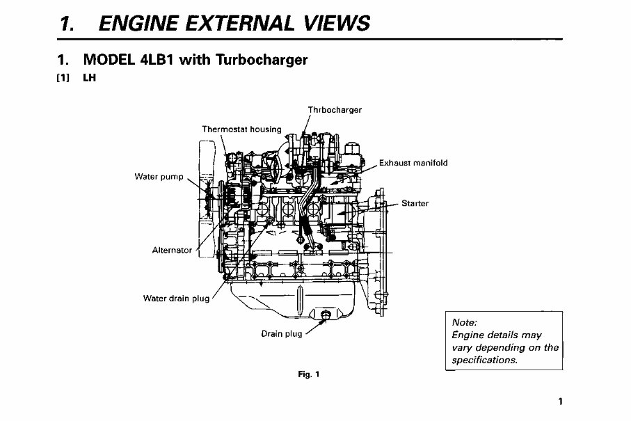 JCB Engine ISUZU 4LE1 Service and Repair Manual