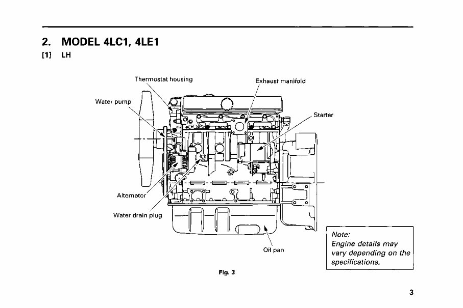 JCB Engine ISUZU 4LE1 Service and Repair Manual