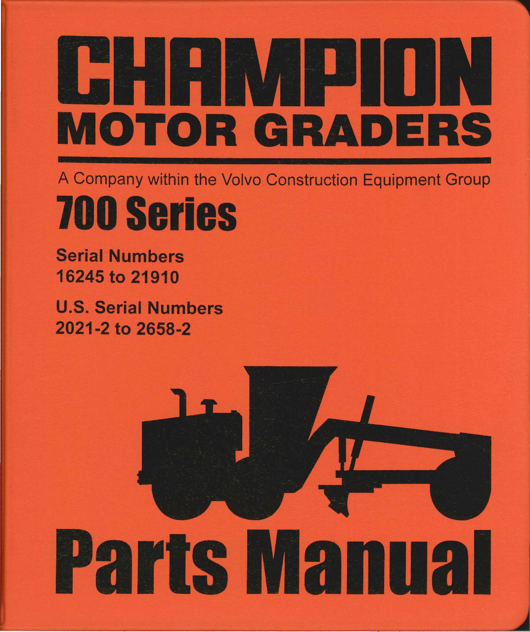Parts Manual Champion 500 600 Grader