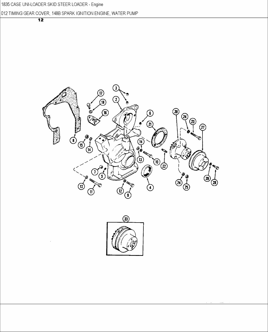 CASE 1835 Skid Steer Loader Parts Catalog Manual