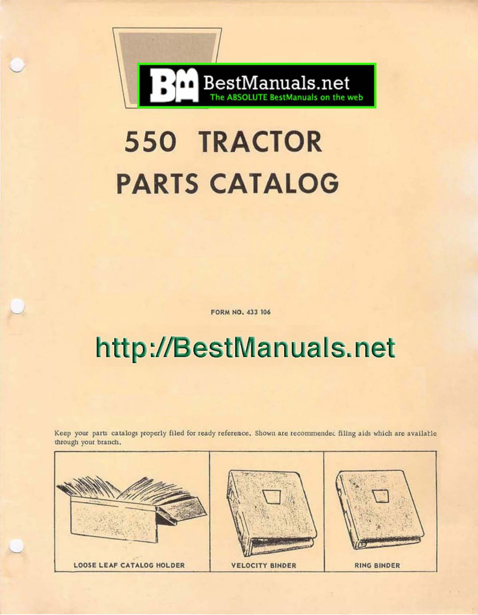 Oliver 550 Tractor Parts Manual Illustrated Parts Manual Catalog Ipl Ipc