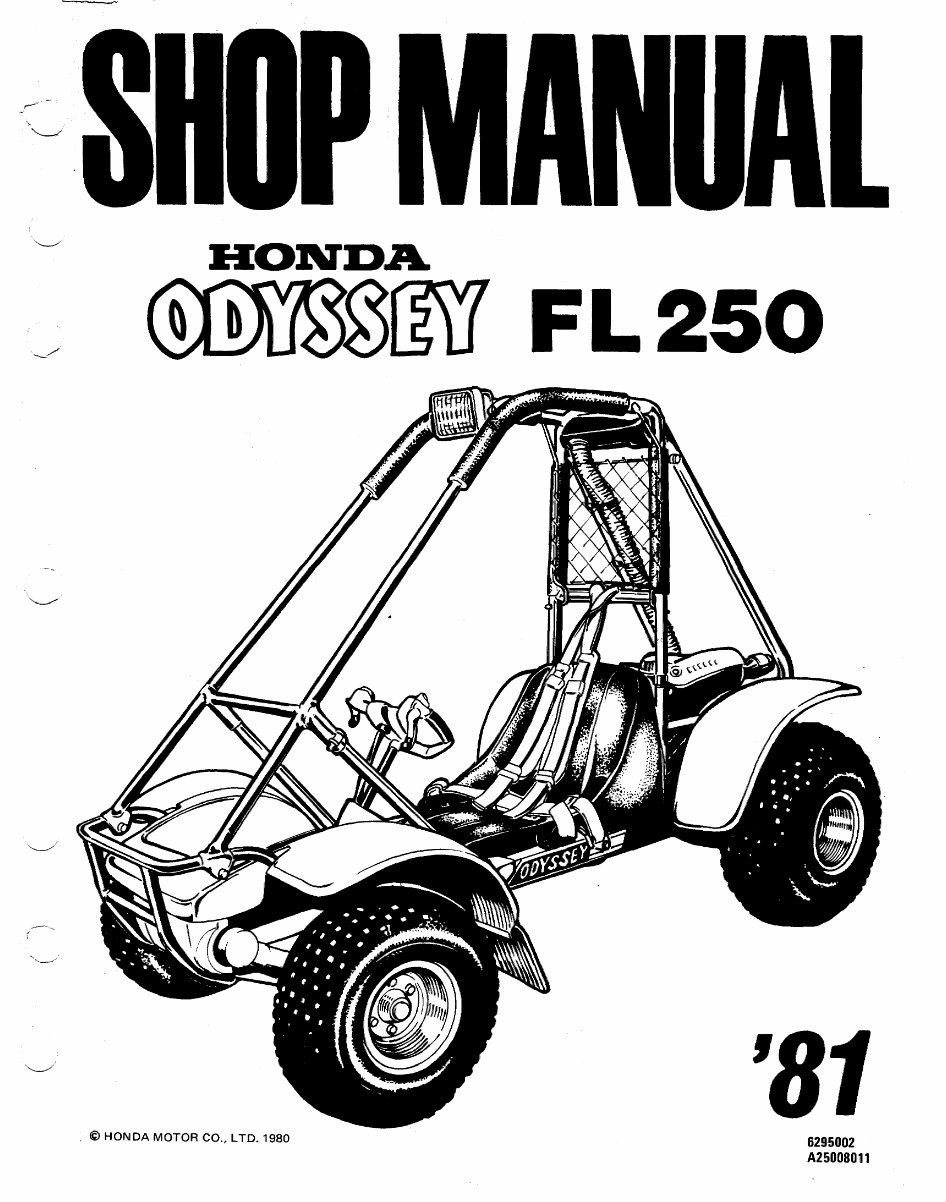 Honda FL250 FL 250 Odyssey Repair Manual NEW 