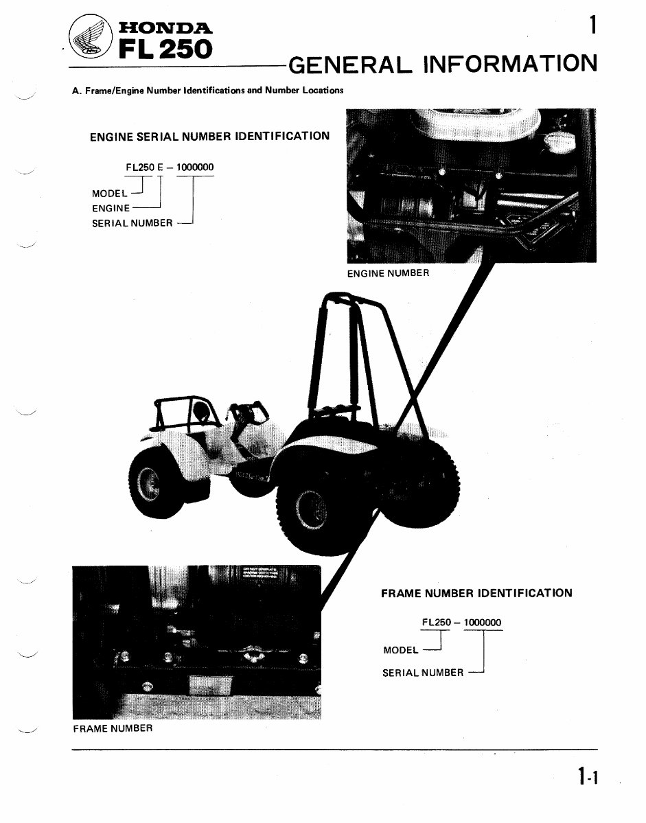 Honda Odyssey FL250 ATV Factory Service and Repair Manual