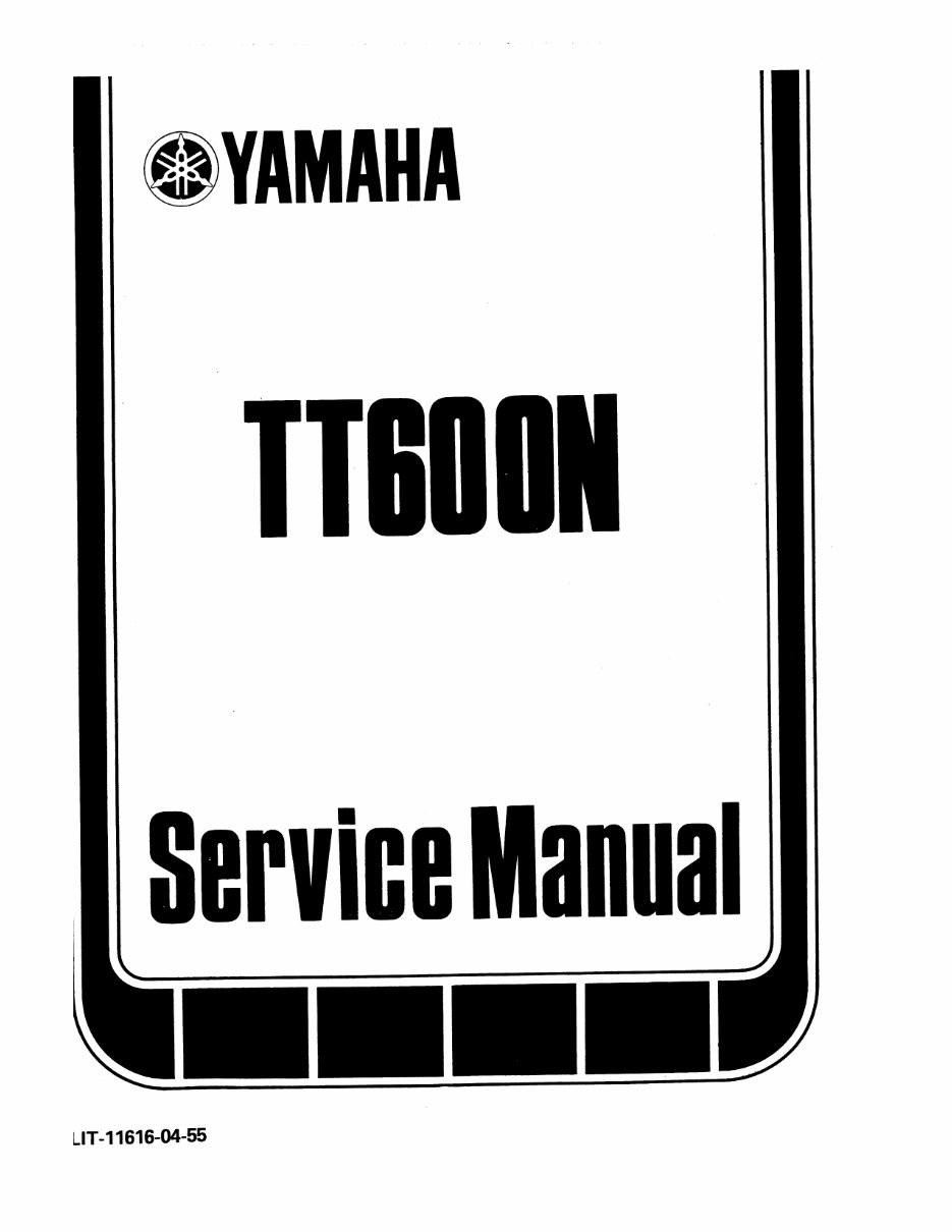 Yamaha TT600N Motorcycle 1985-1991 Full Service & Repair Manual