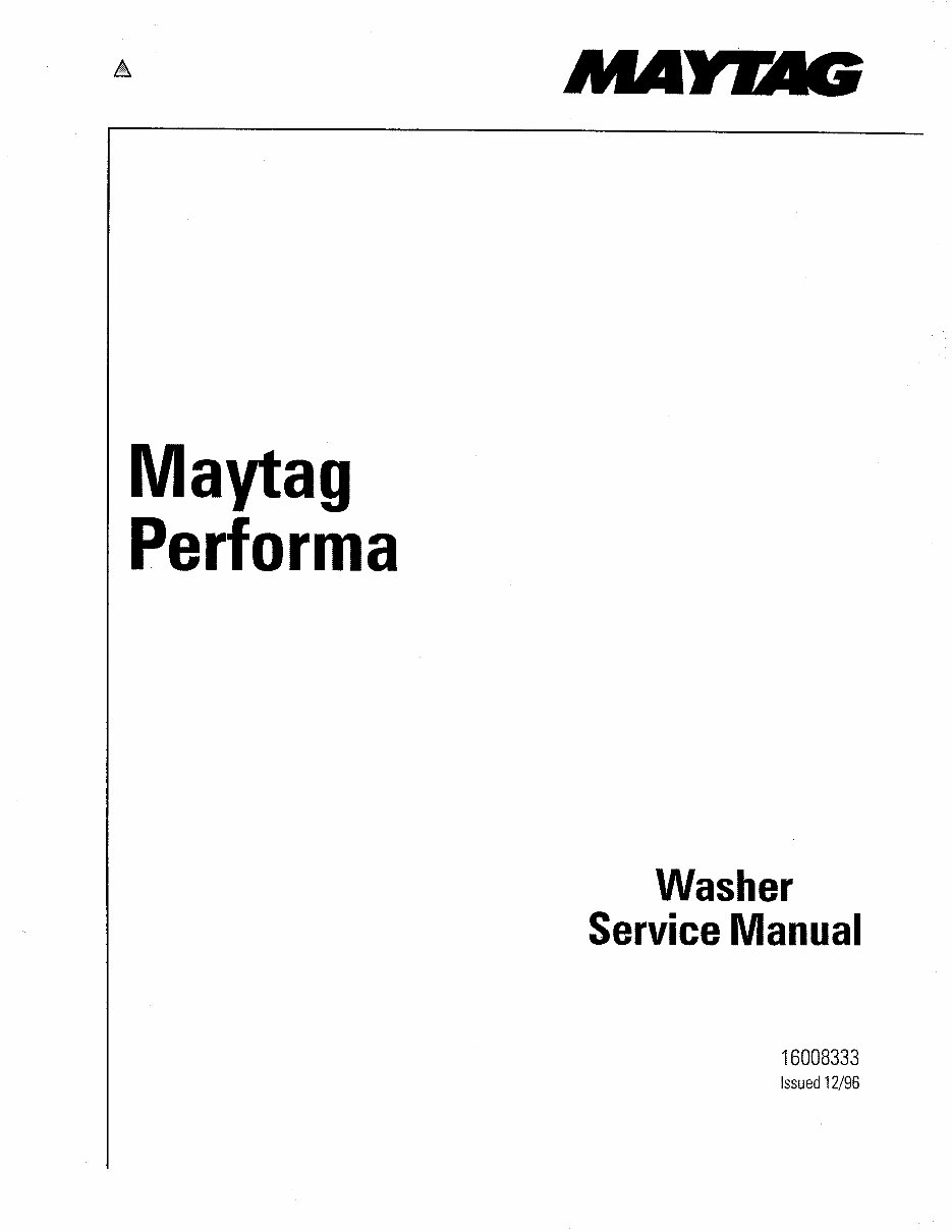 Maytag Washer Repair Manual Manuals Online