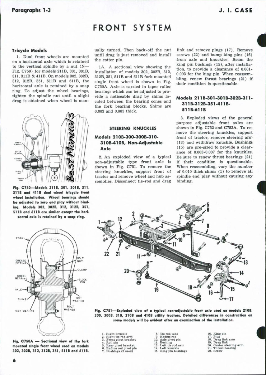 JI Case 400B 410B 411B Tractors Service Shop Repair Manual