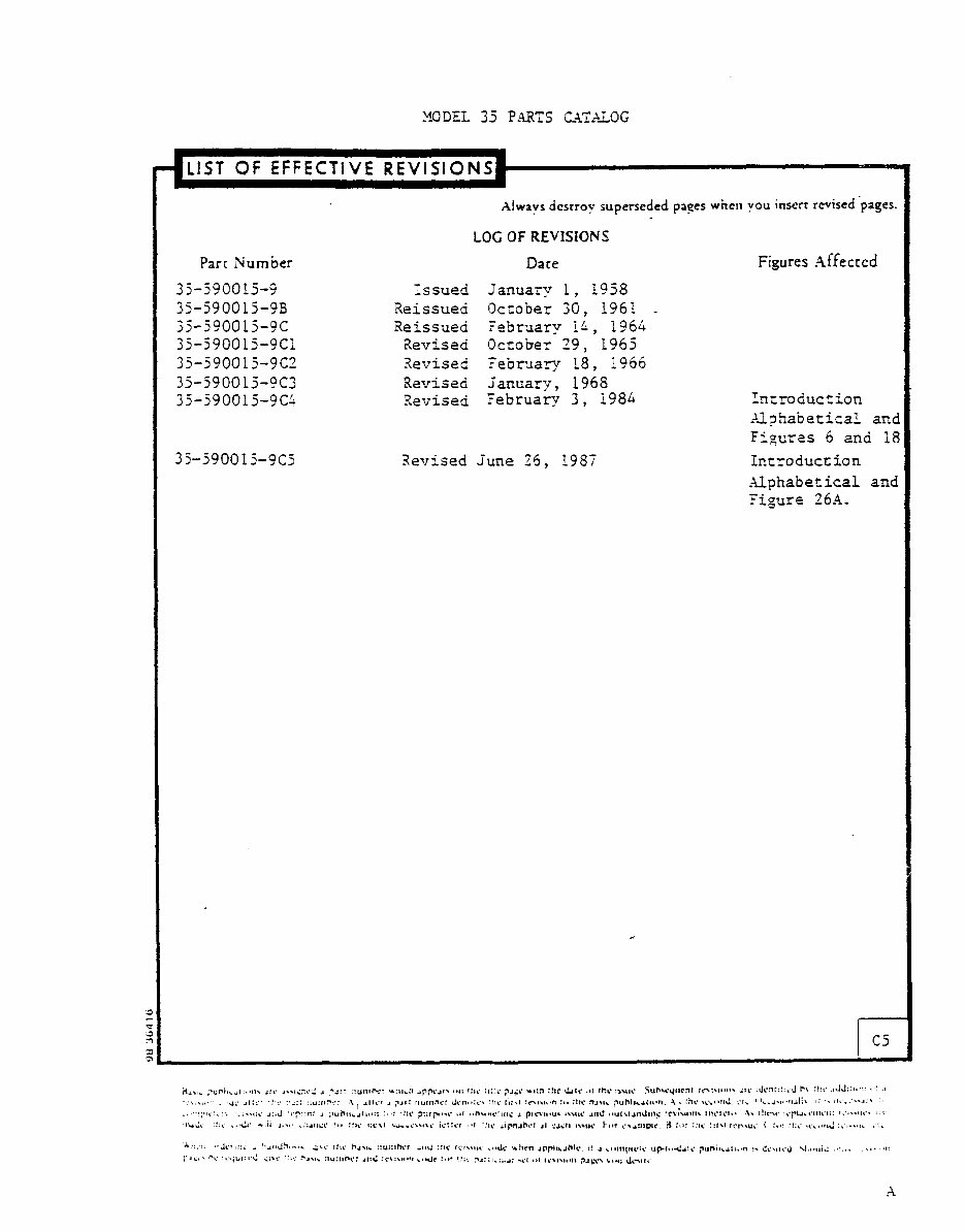 Beechcraft Bonanza 35 IPC Illustrated Parts Catalog Parts Manual