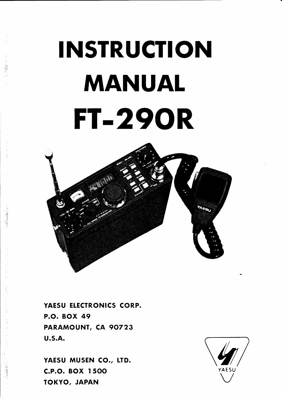 YAESU FT290R Transceivers Repair Manual Manuals Online