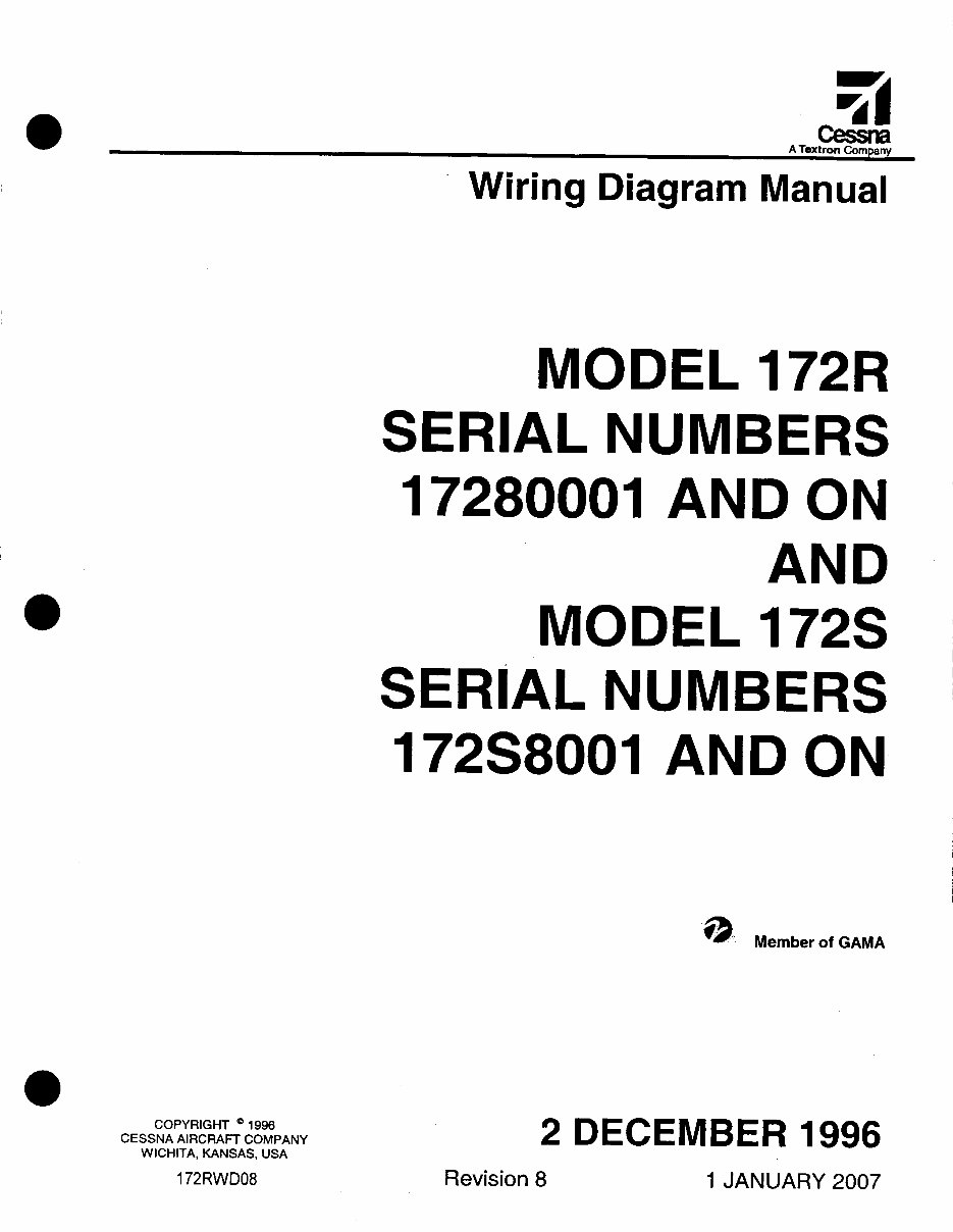 Cessna 172RWD Wiring Diagram Manual Model 172R 172S