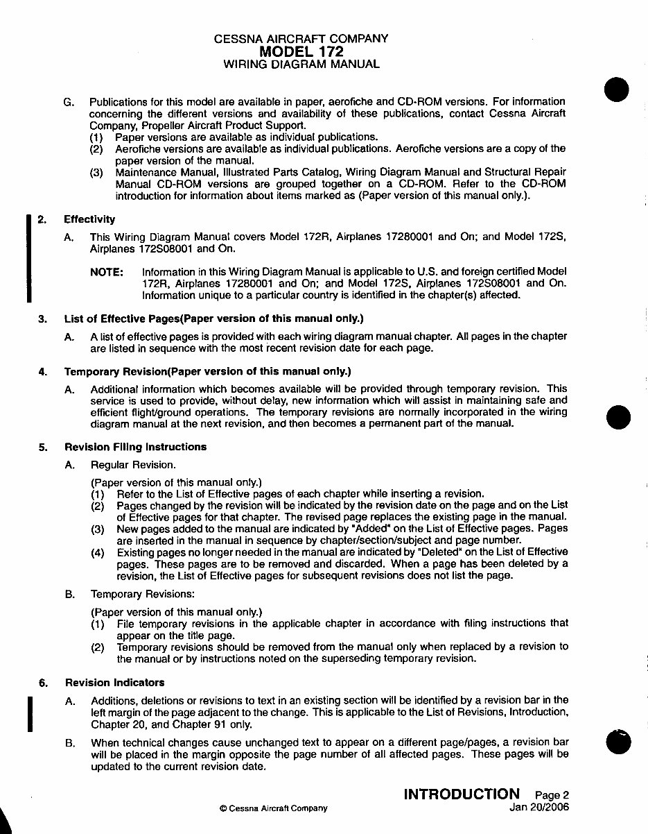 Cessna 172RWD Wiring Diagram Manual Model 172R 172S