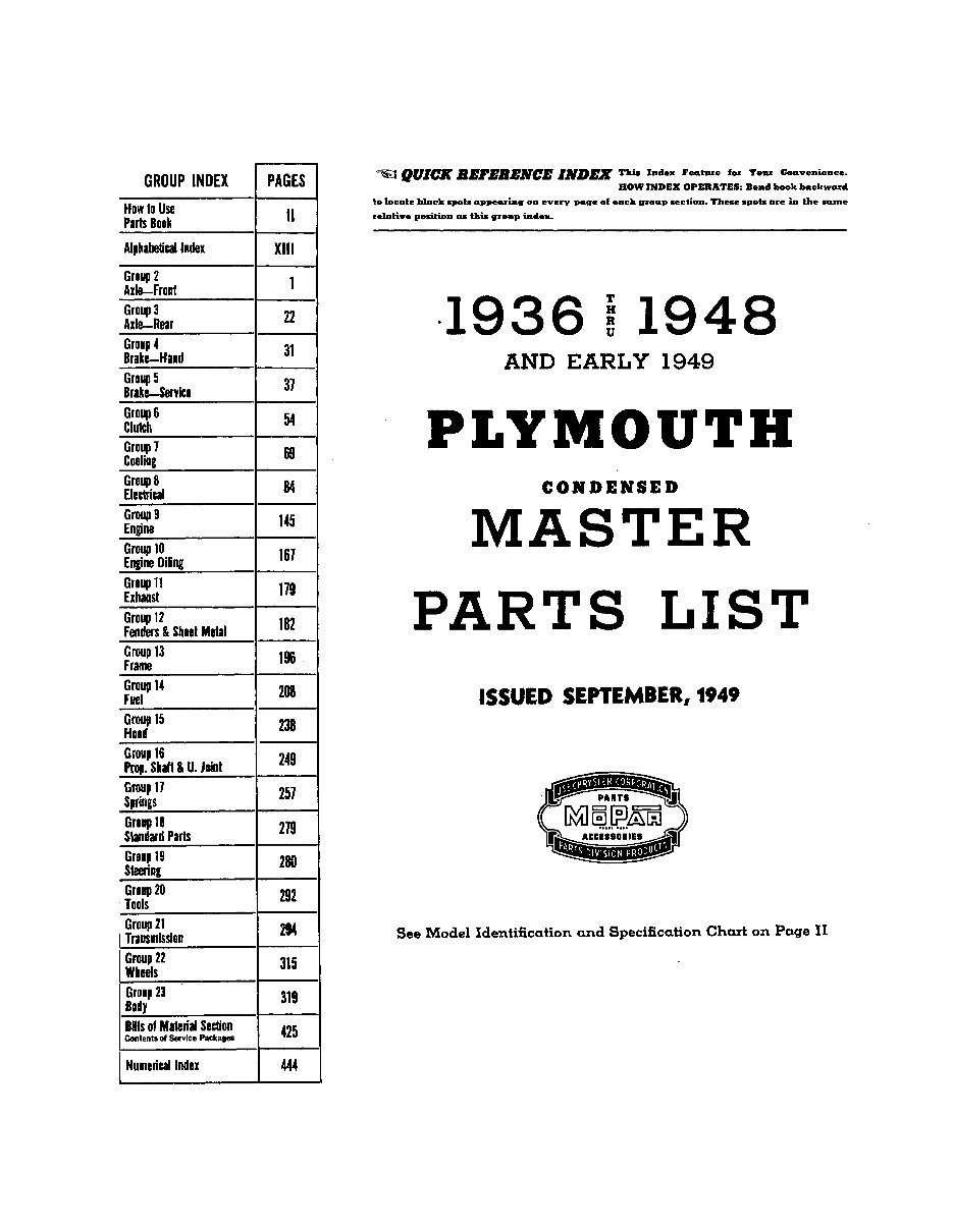 Mopar parts catalog 1936 1946 Manuals Online