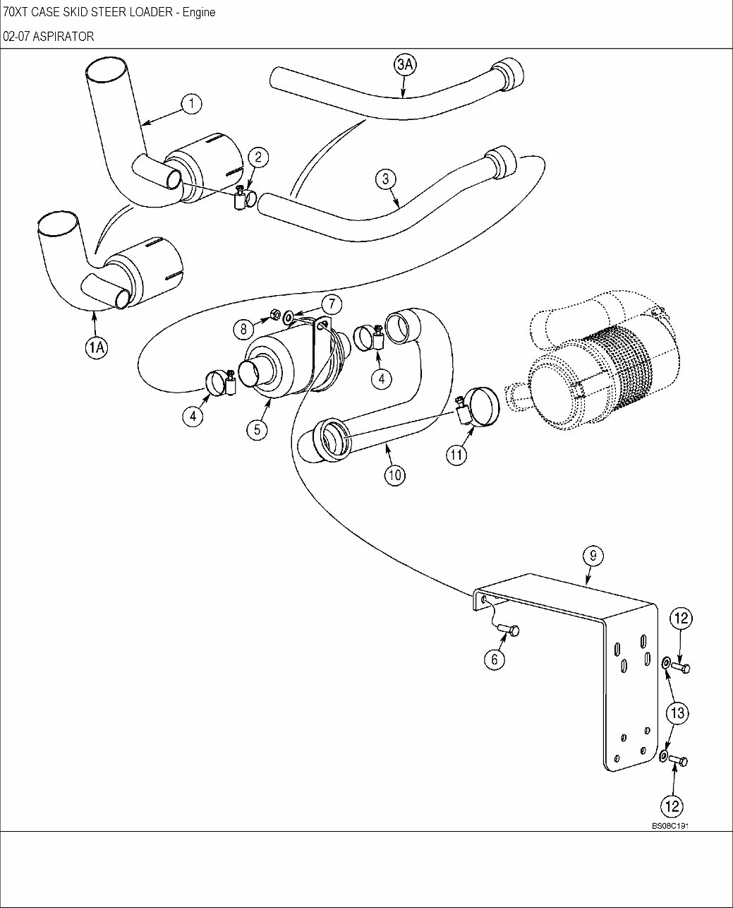 CASE 70XT Skid Steer Loader Parts Catalog Manual