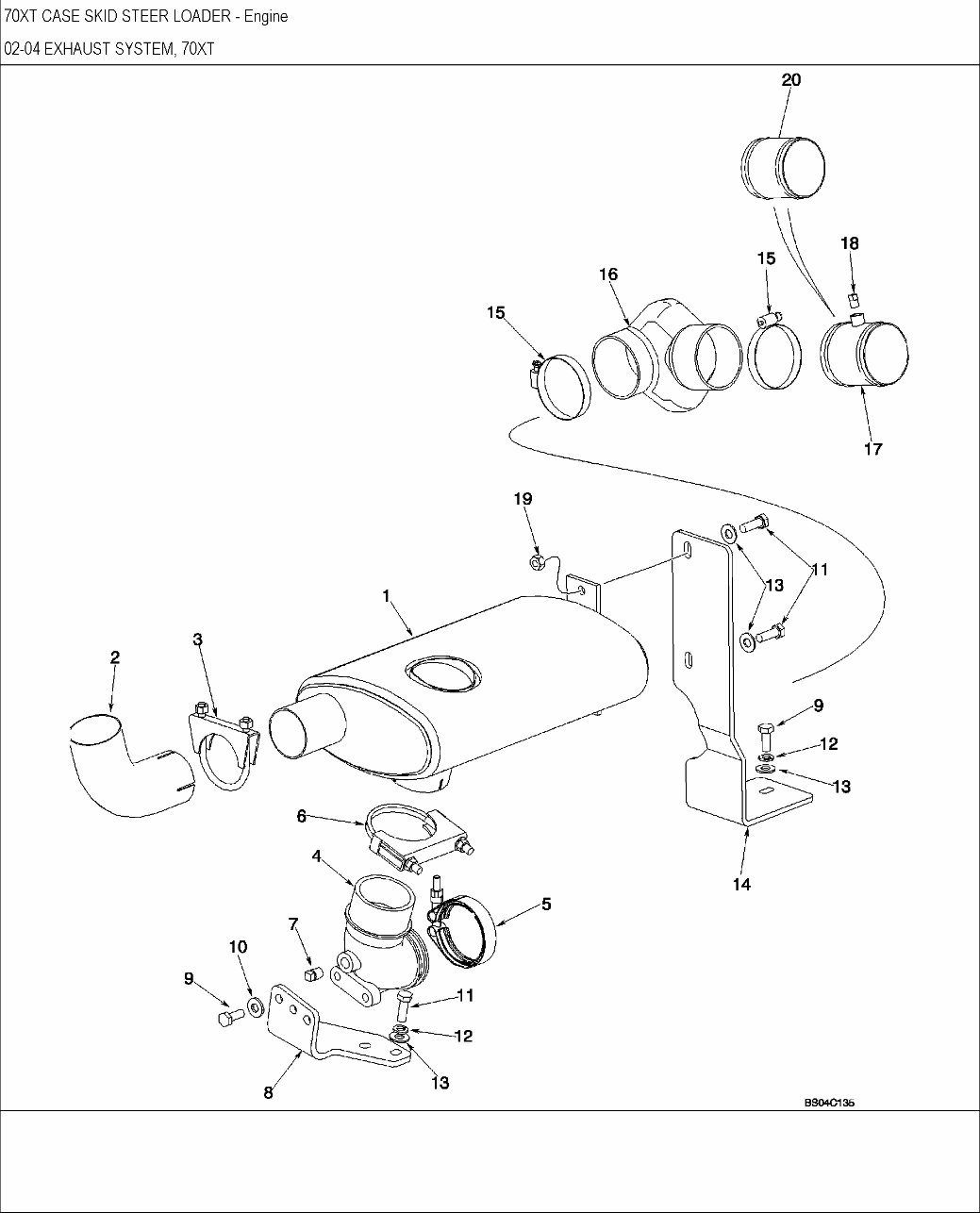 CASE 70XT Skid Steer Loader Parts Catalog Manual