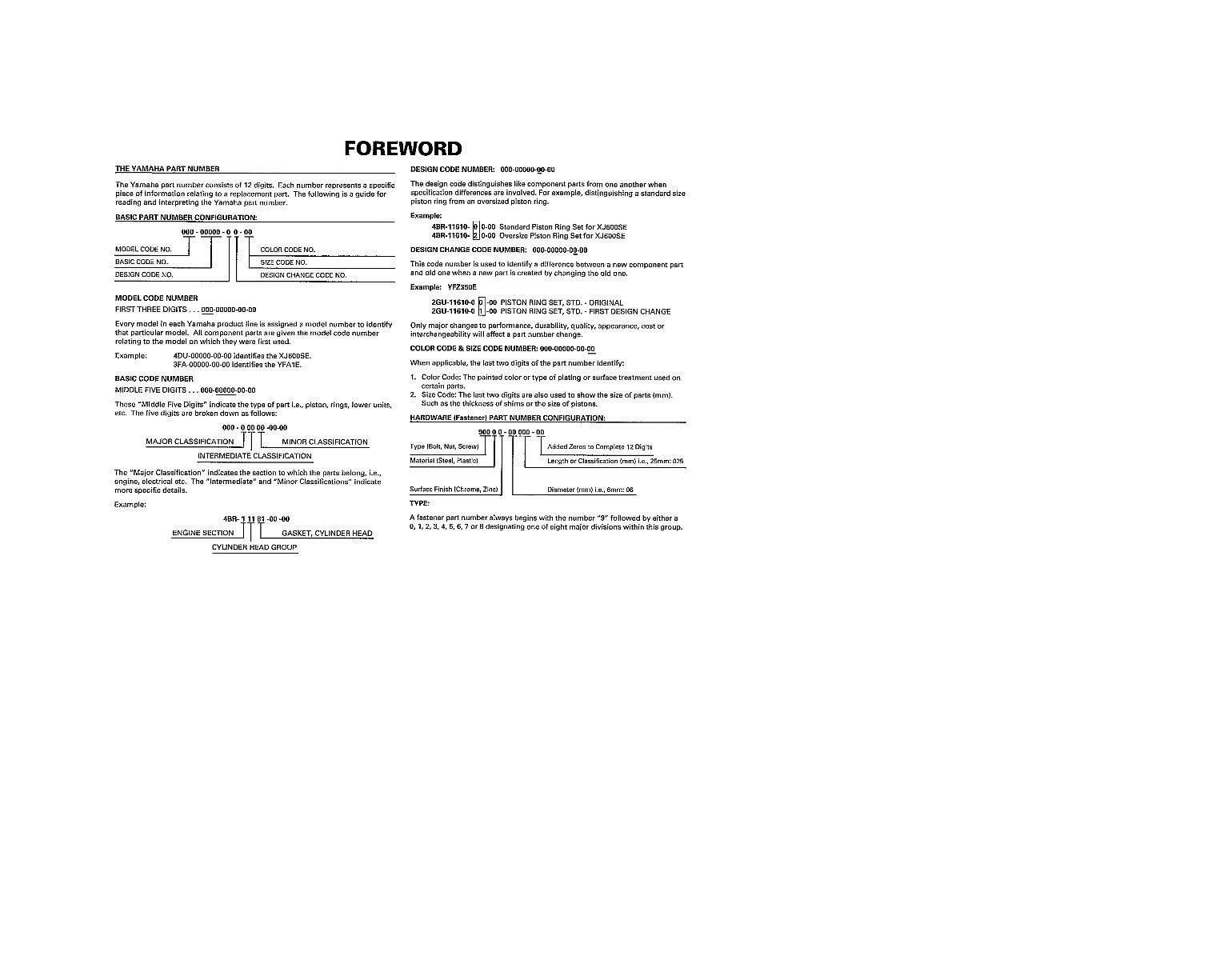 YAMAHA KODIAK 400 ATV Replacement Parts Manual 1996