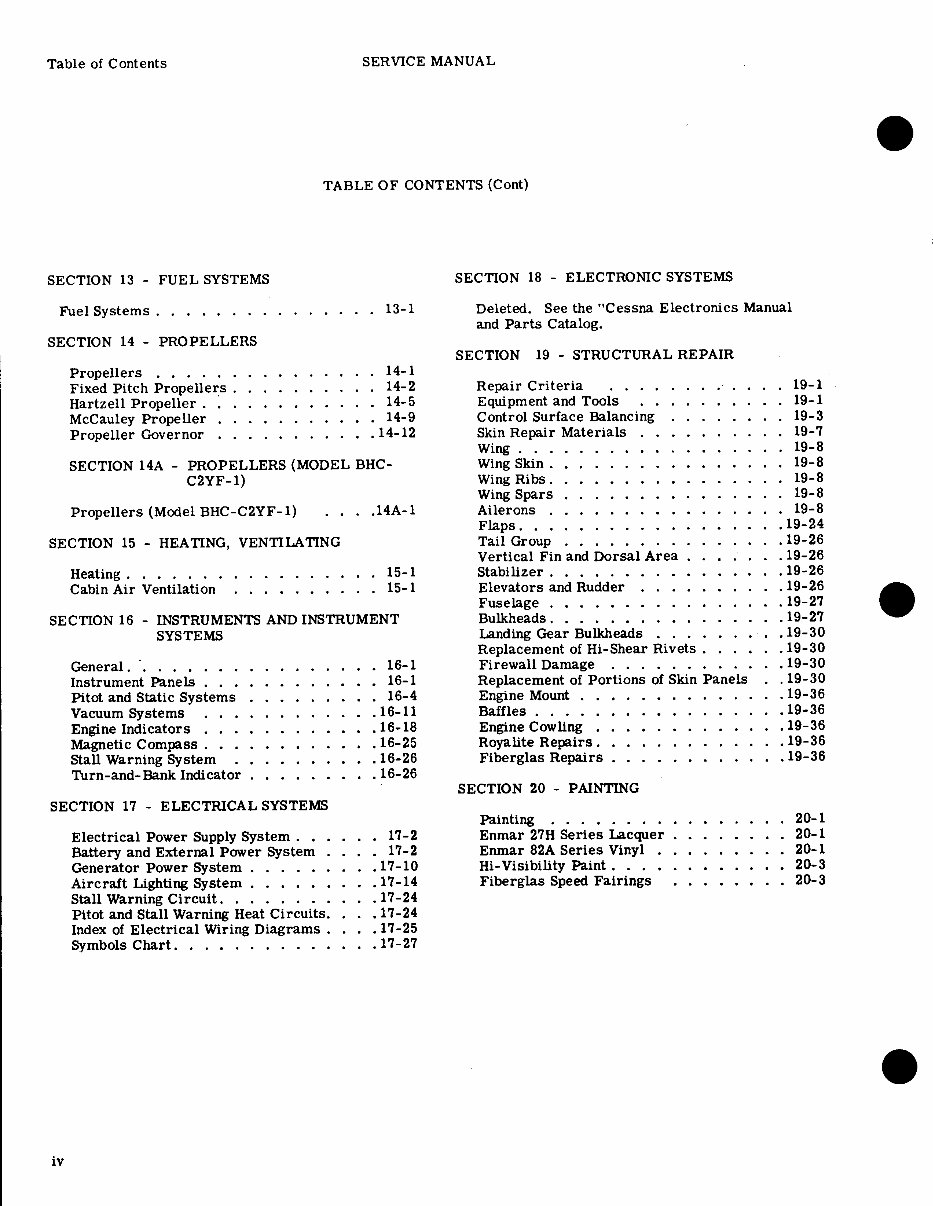Cessna Service 100 Series Repair Manual 195662 Cessna 150, 172, 177