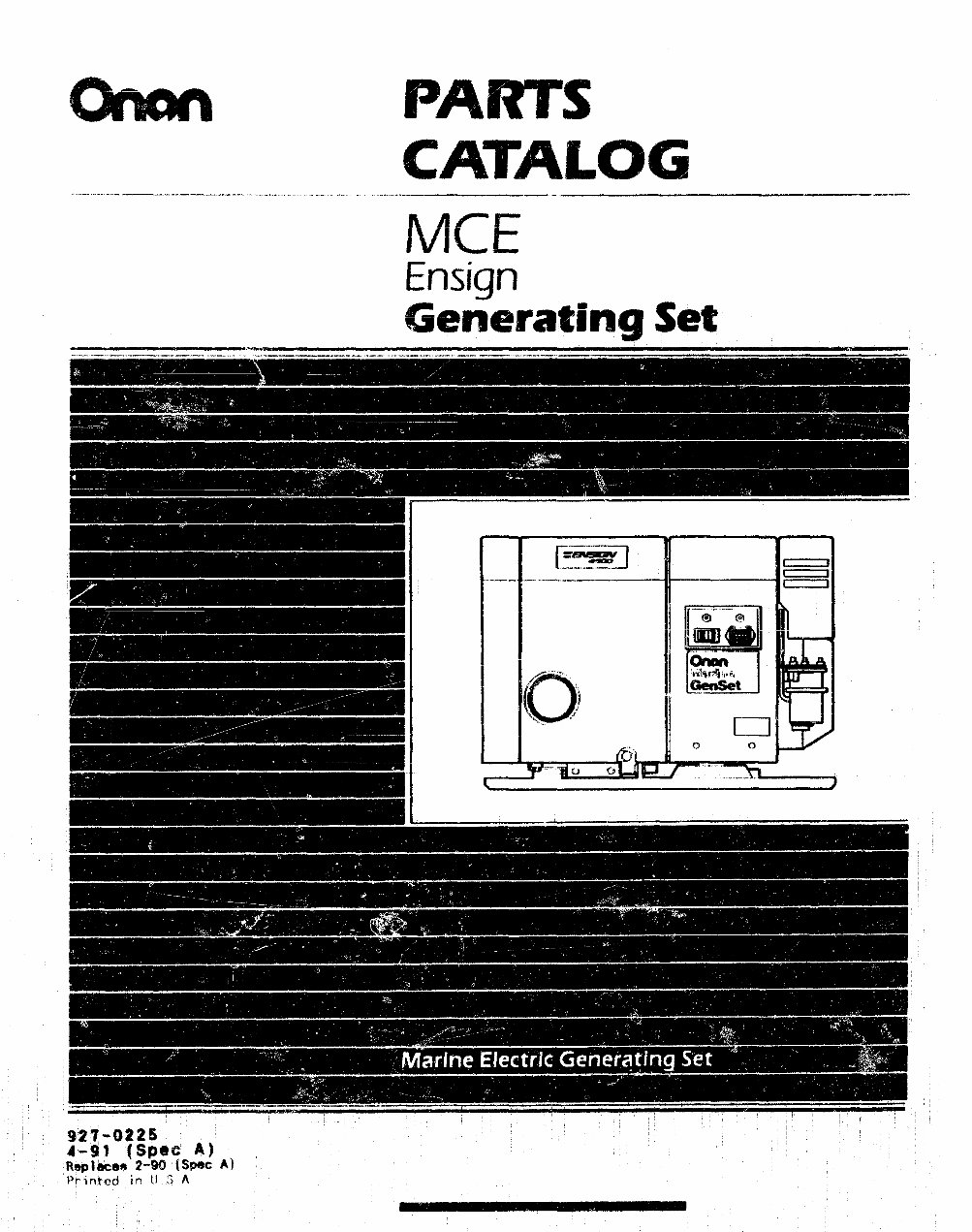 Onan MCE GenSet Illustrated Parts Catalog Manual