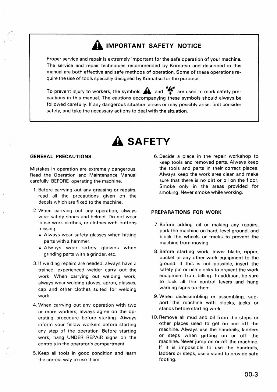 Komatsu GS360-2 Road Stabilizer Service and repair manual