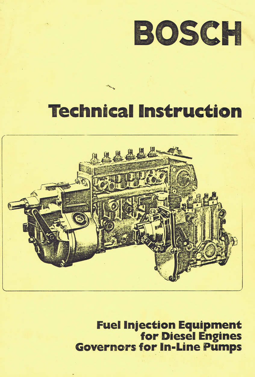 Bosch Technical instructions In Line pumps Injection Govern
