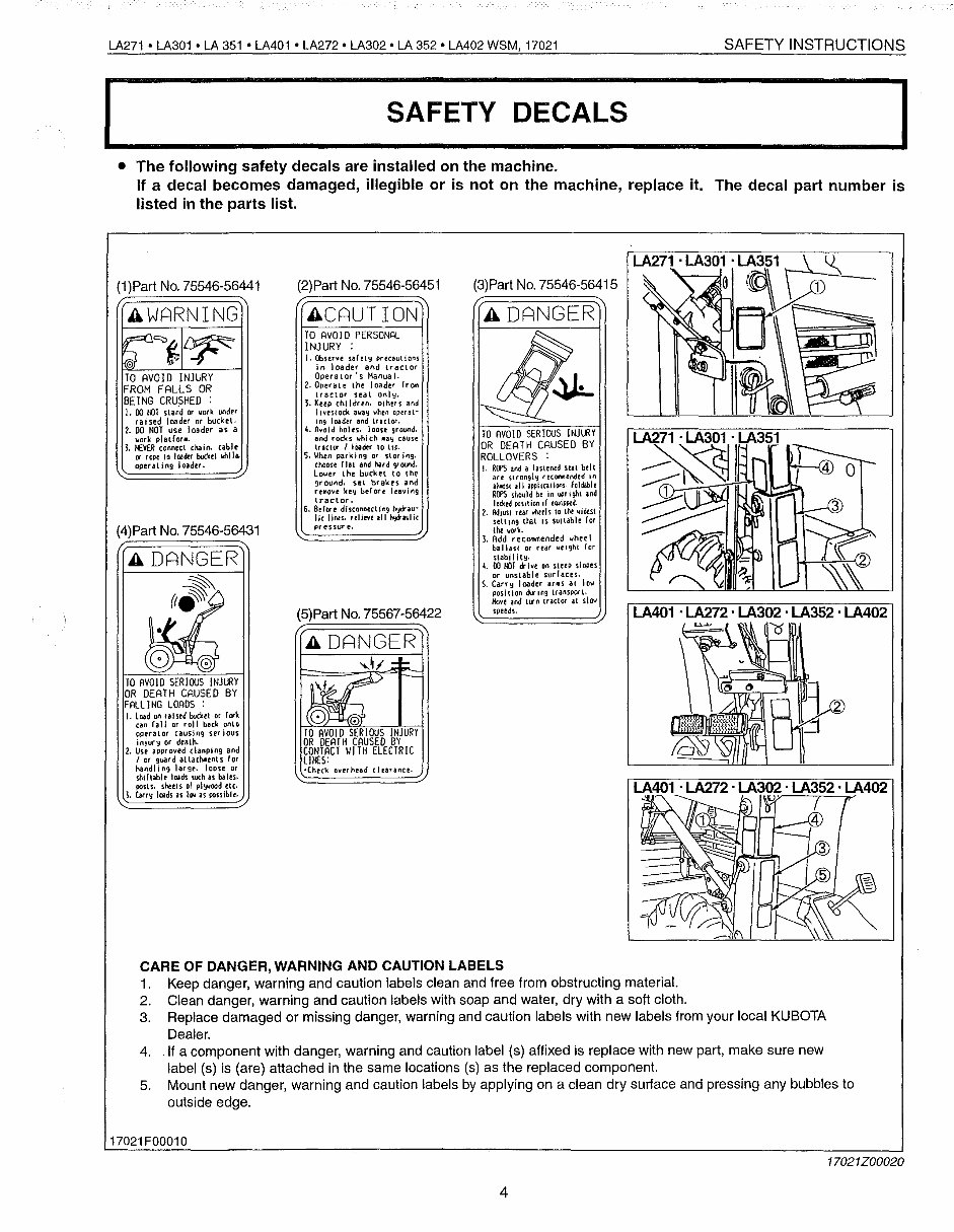 Kubota La302 Loader Factory Service And Work Shop Manual