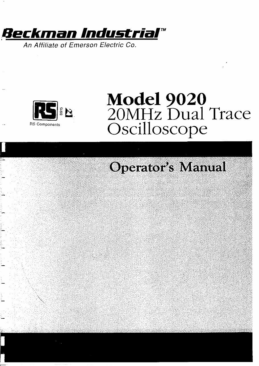 OWNER Manual Beckman CIRCUITMATE 9020 20 MHz Oscilloscope