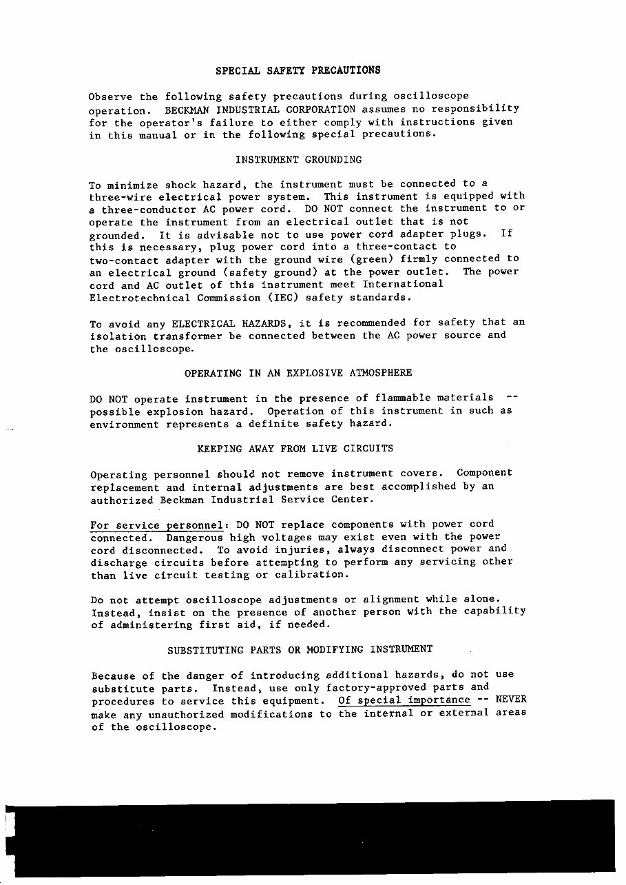 OWNER Manual Beckman CIRCUITMATE 9020 20 MHz Oscilloscope