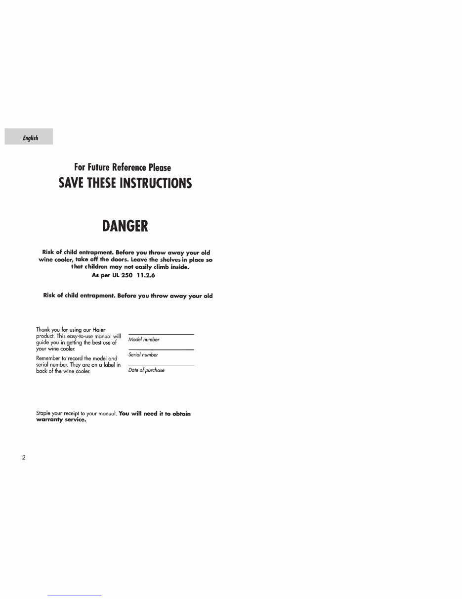 OWNER Manual Haier BC112G Wine Cooler Manuals Online