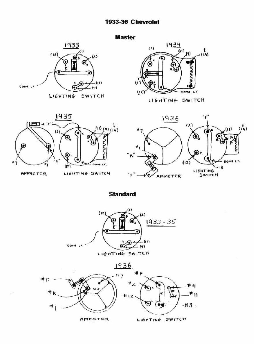 Chevrolet Chevy 193036 Car Wiring Electrical Diagram Manual