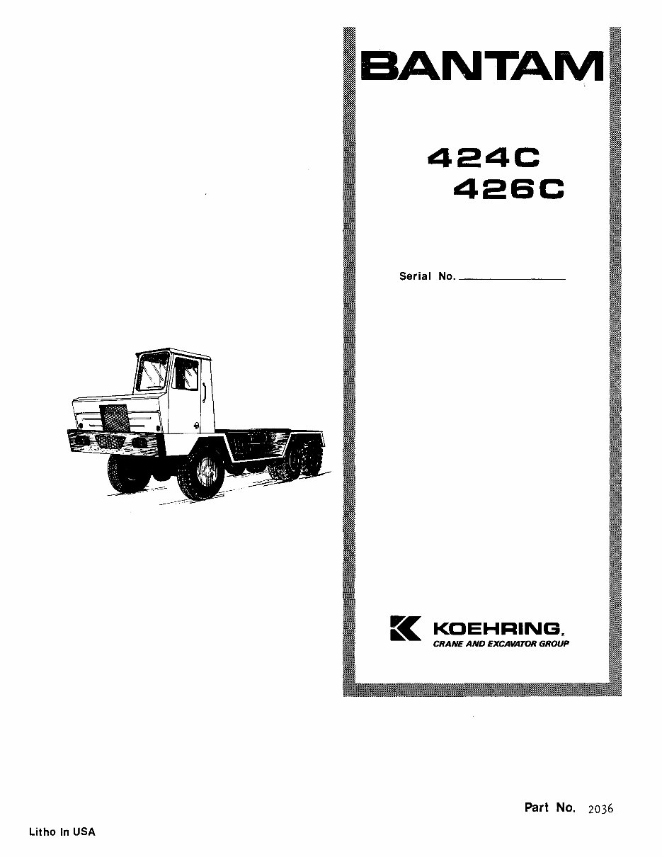 Koehring & Bantam Carriers / Excavators / Telescoops & Telecranes Parts