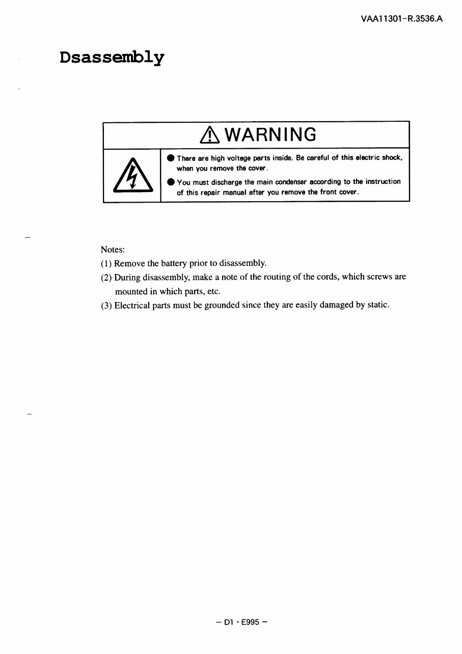 Nikon Coolpix 995 Camera Service Repair Manual