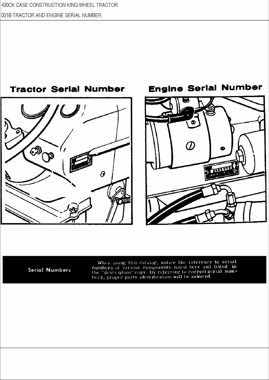 CASE 430CK Wheel Tractor Parts Catalog Manual