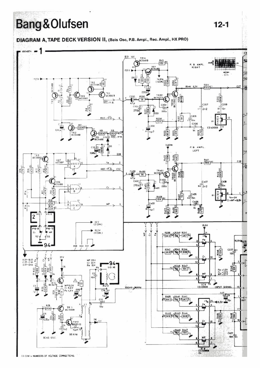 B+O Bang Olufsen Schematics Diagram beocord 6500