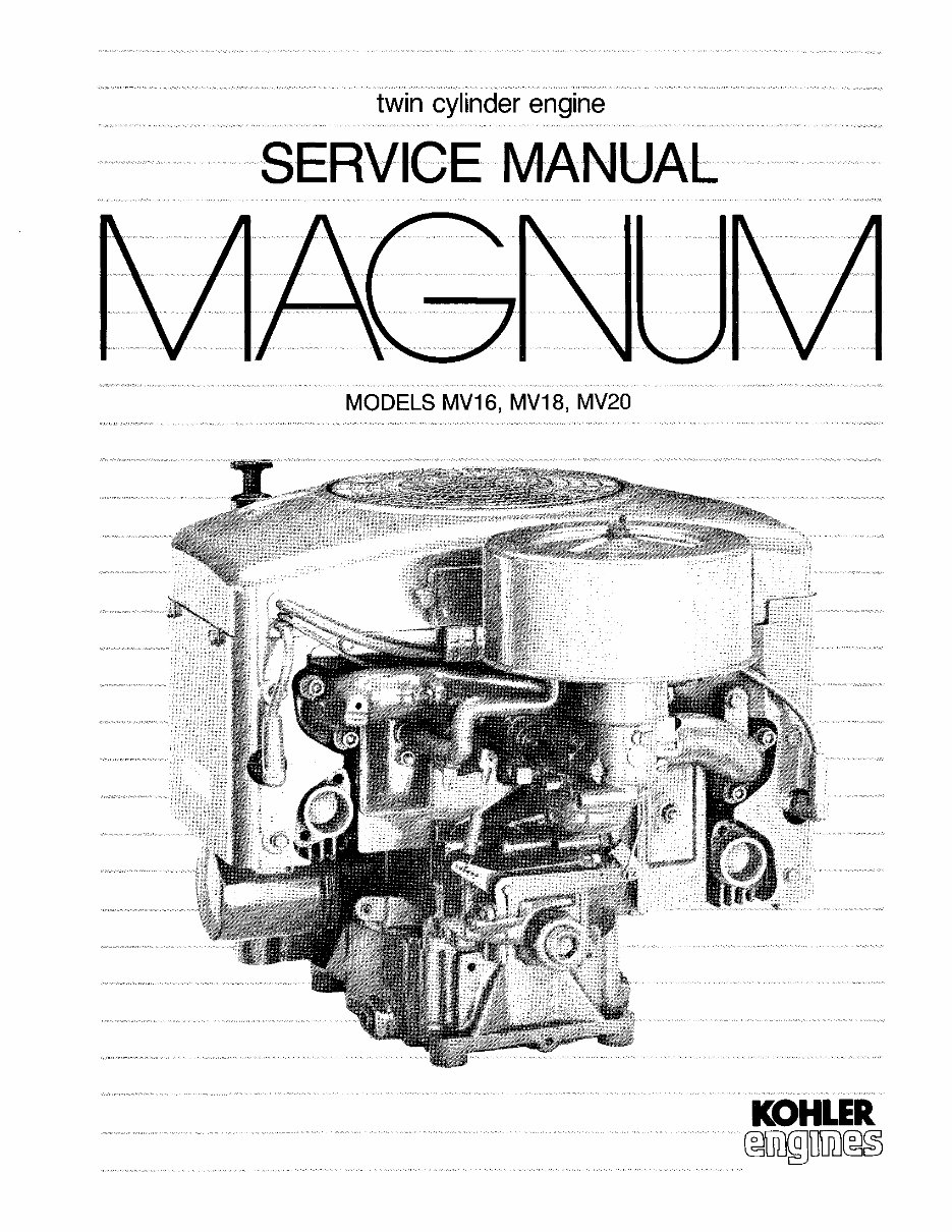 KOHLER MAGNUM MV16 MV18 MV20 Full Service & Repair Manual