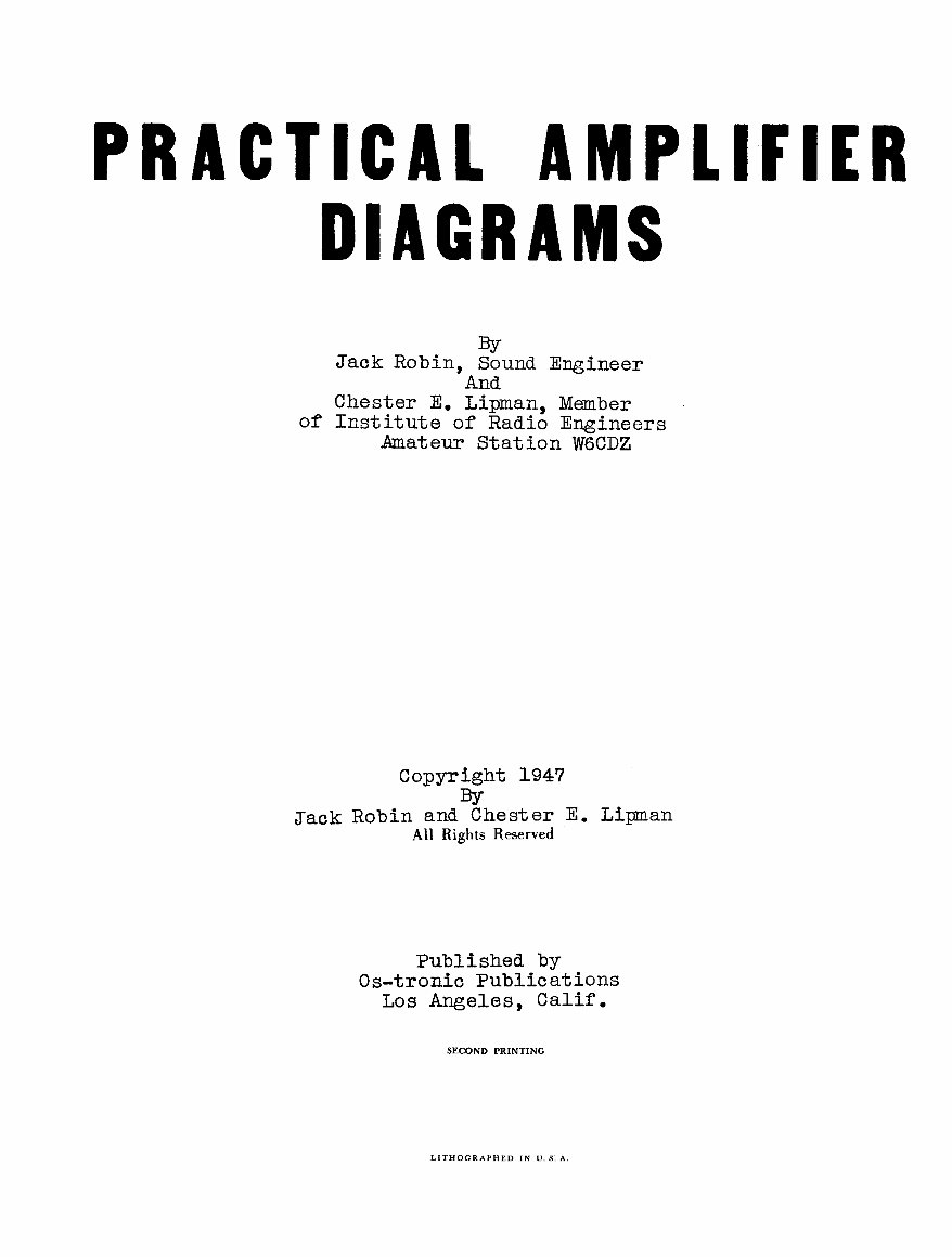 Practical Amplifier Diagrams 1947 Manuals Online