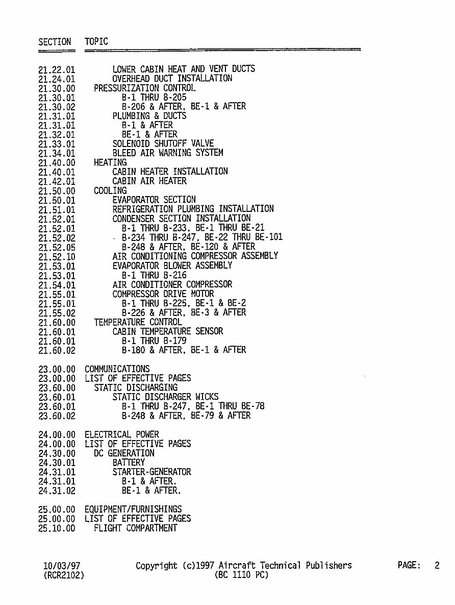 Beechcraft King Air 100 Illustrated Parts Catalog Manual