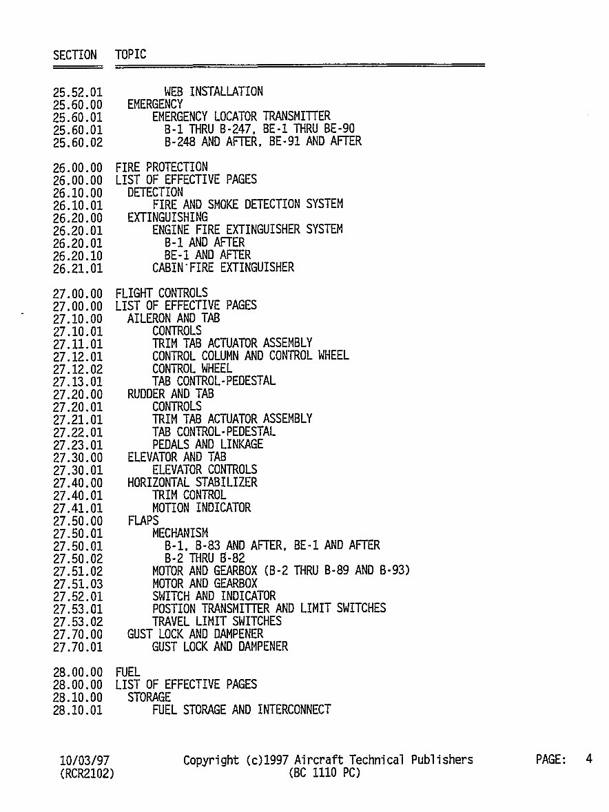 Beechcraft King Air 100 Illustrated Parts Catalog Manual