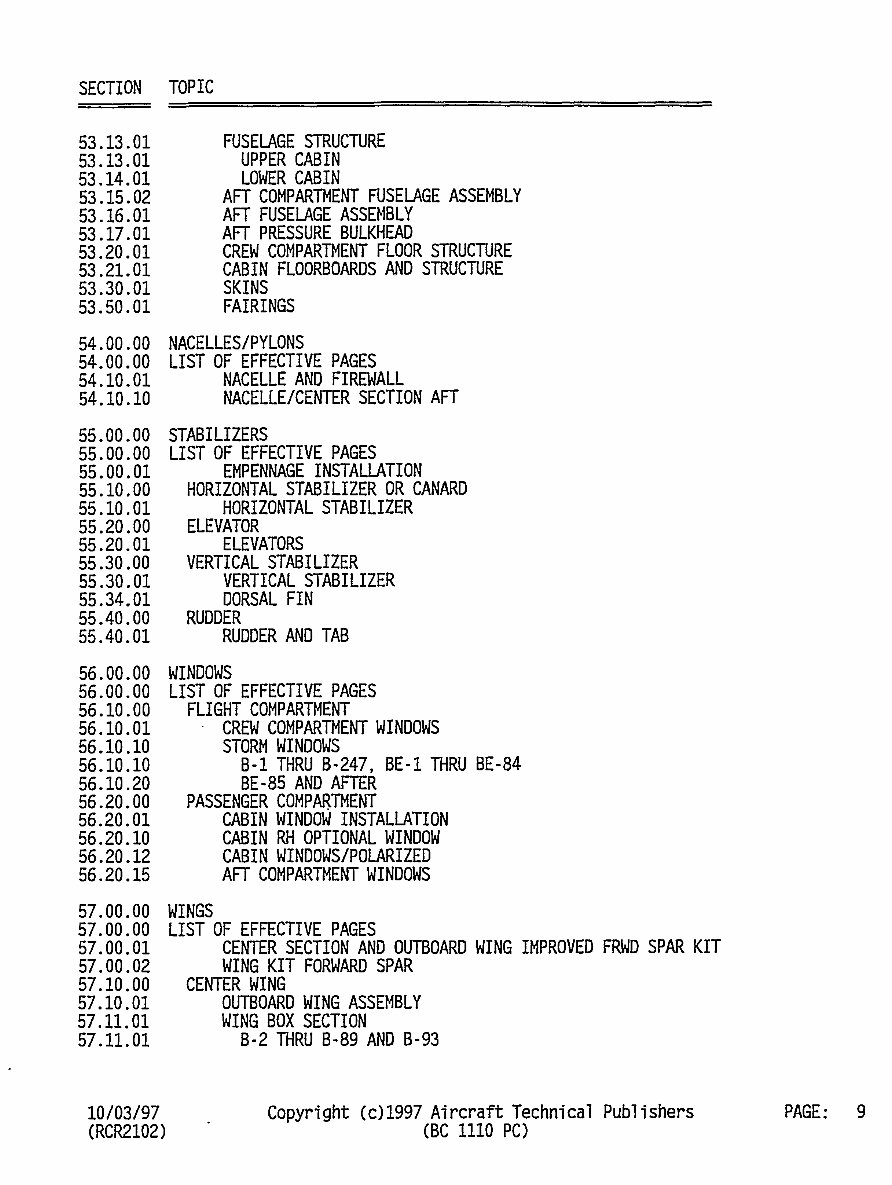 Beechcraft King Air 100 Illustrated Parts Catalog Manual