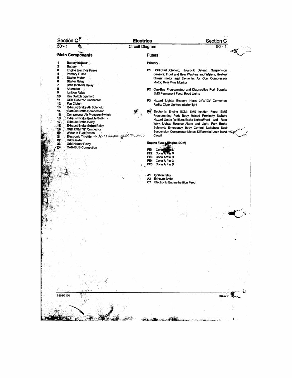 JCB 722 Truck Wiring Diagram (SCANNED) Manuals Online