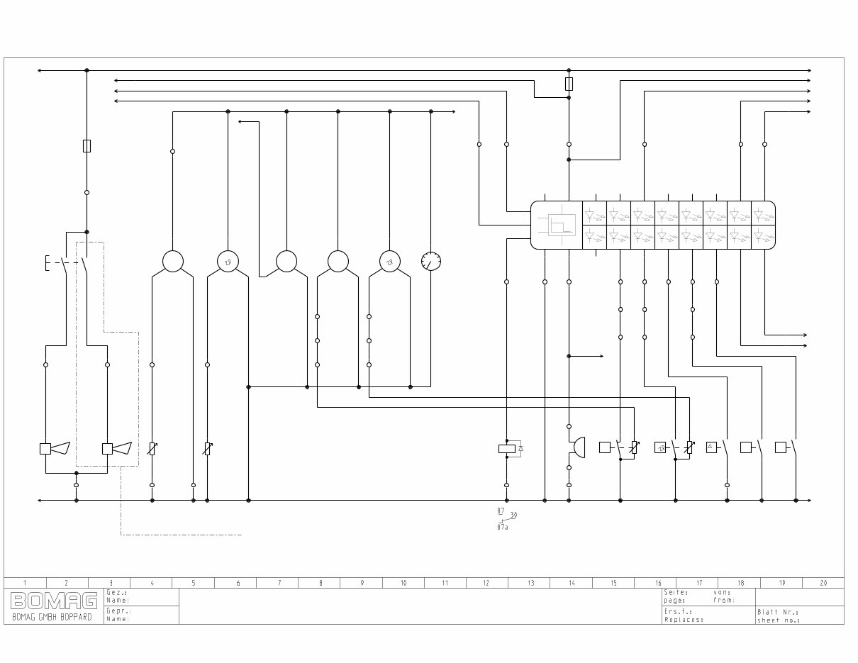 BOMAG BW 2123 Single Drum Vibratory Roller Hydraulic Schematics and