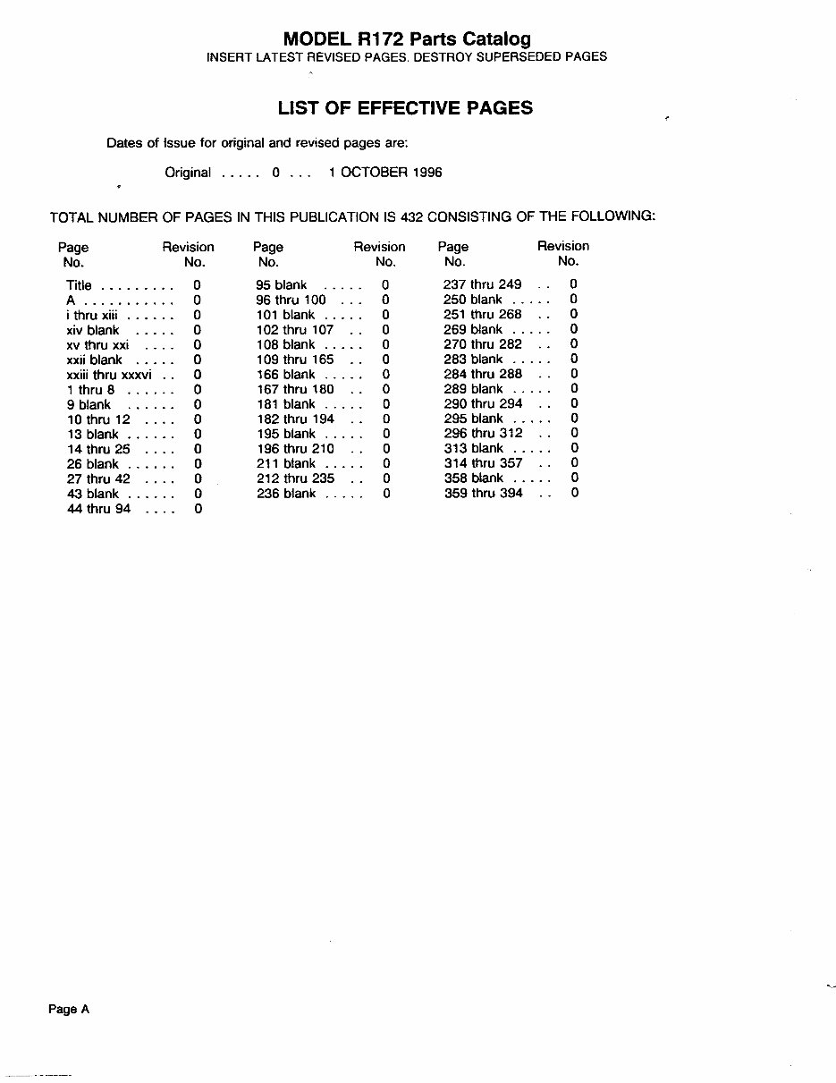 Cessna 172 Parts Catalog Manual 197781 Cessna 172 Parts Book