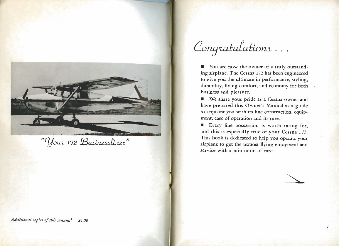 Cessna 172 owners pilot manual 1957 Manuals Online
