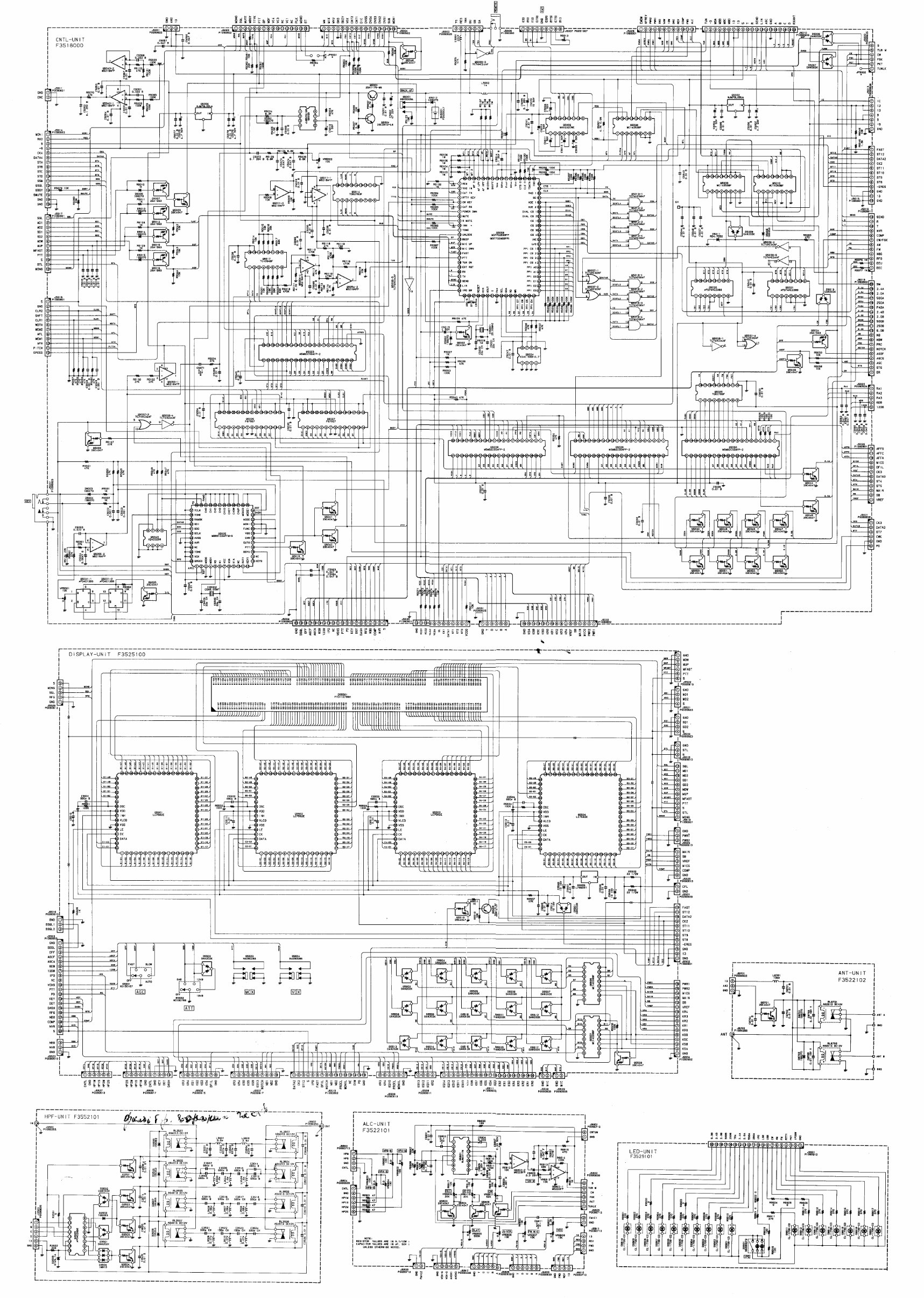 YAESU FT1000 Transceiver SCHEMATIC Diagram Repair Manual