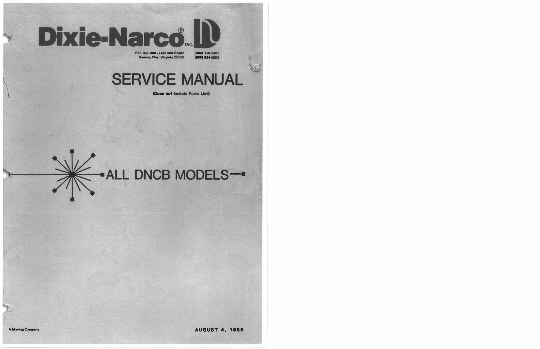 DixieNarco All DNCB Models Service Manual Manuals Online