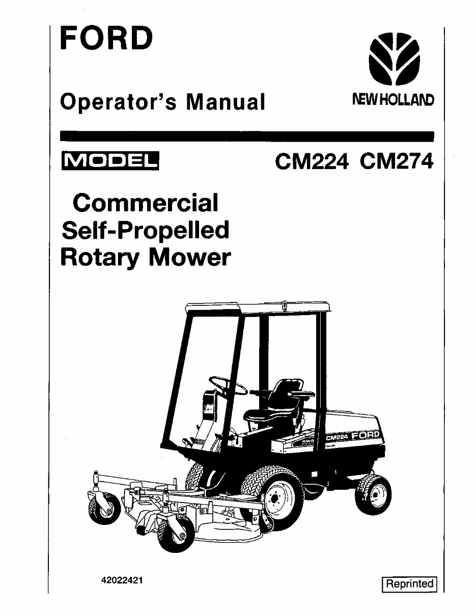 New Holland Cm224 Cm274 Operator`s Manual Manuals Online