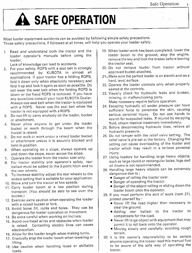 KUBOTA LA482 LA682 Tractor OPERATOR & Service Manual preview img 5