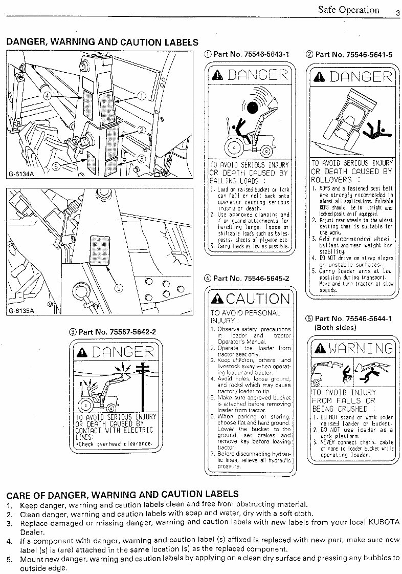 KUBOTA LA482 LA682 Tractor OPERATOR & Service Manual preview img 7