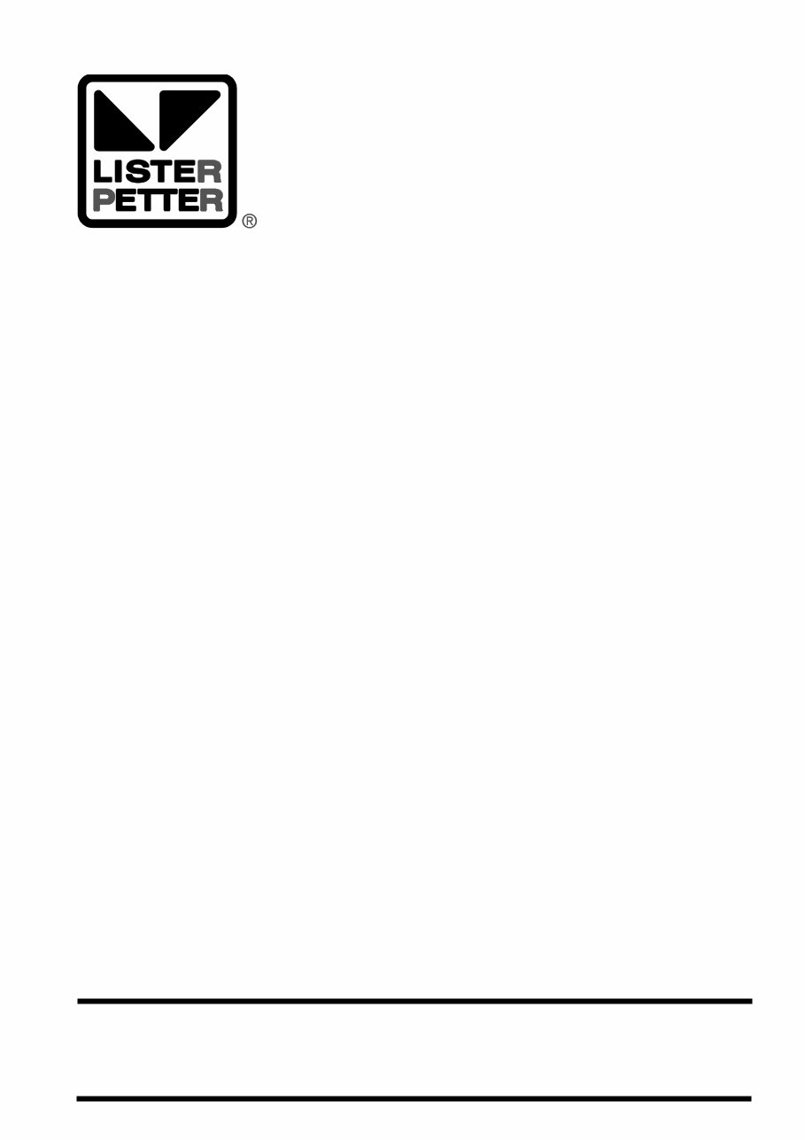 LISTER PETTER TS TR Parts Manual preview img 1