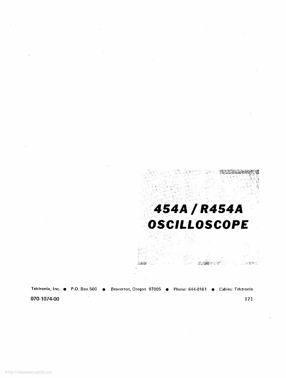 Tektronix 454A / R454A OSCILLOSCOPE Service Manual preview img 1